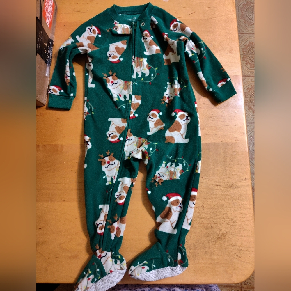 Carter's Green Dog Print Kids One Piece
